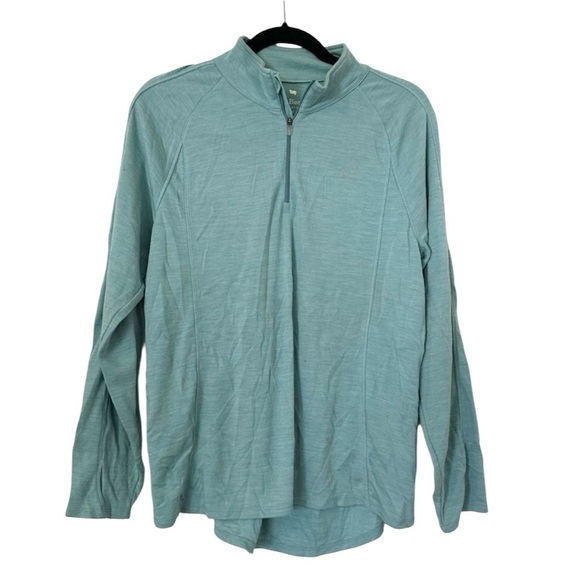 L.L. Bean Midweight Merino Wool Half Zip Pullover Sweater Womens Large Blue - Picture 1 of 5